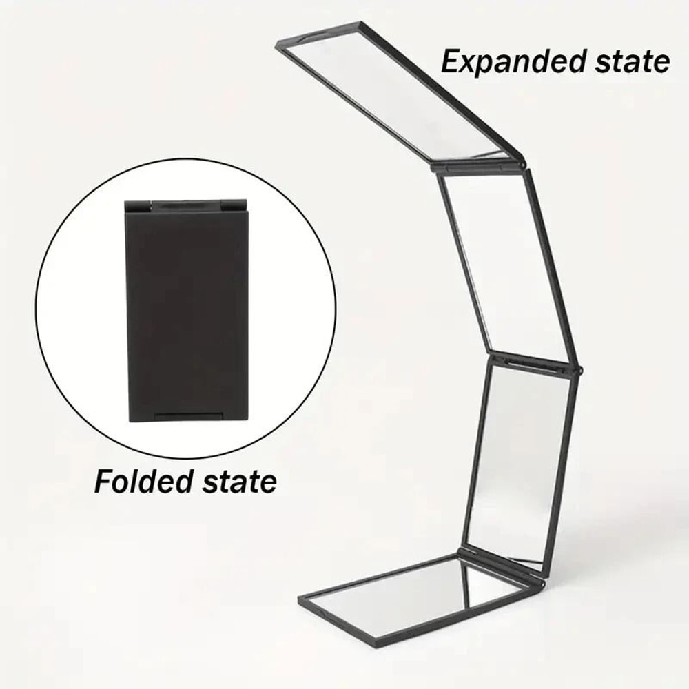 360 Panoramic Folding Mirror 4Sided Portable Handheld For Haircutting Styling 3