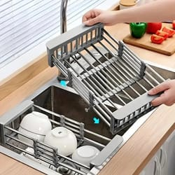 space-saving multi-layer dish & cup drainer