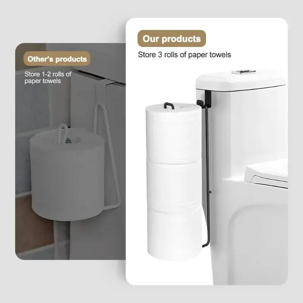 NoDrill Adhesive Toilet Paper Holder Towel Bar 4