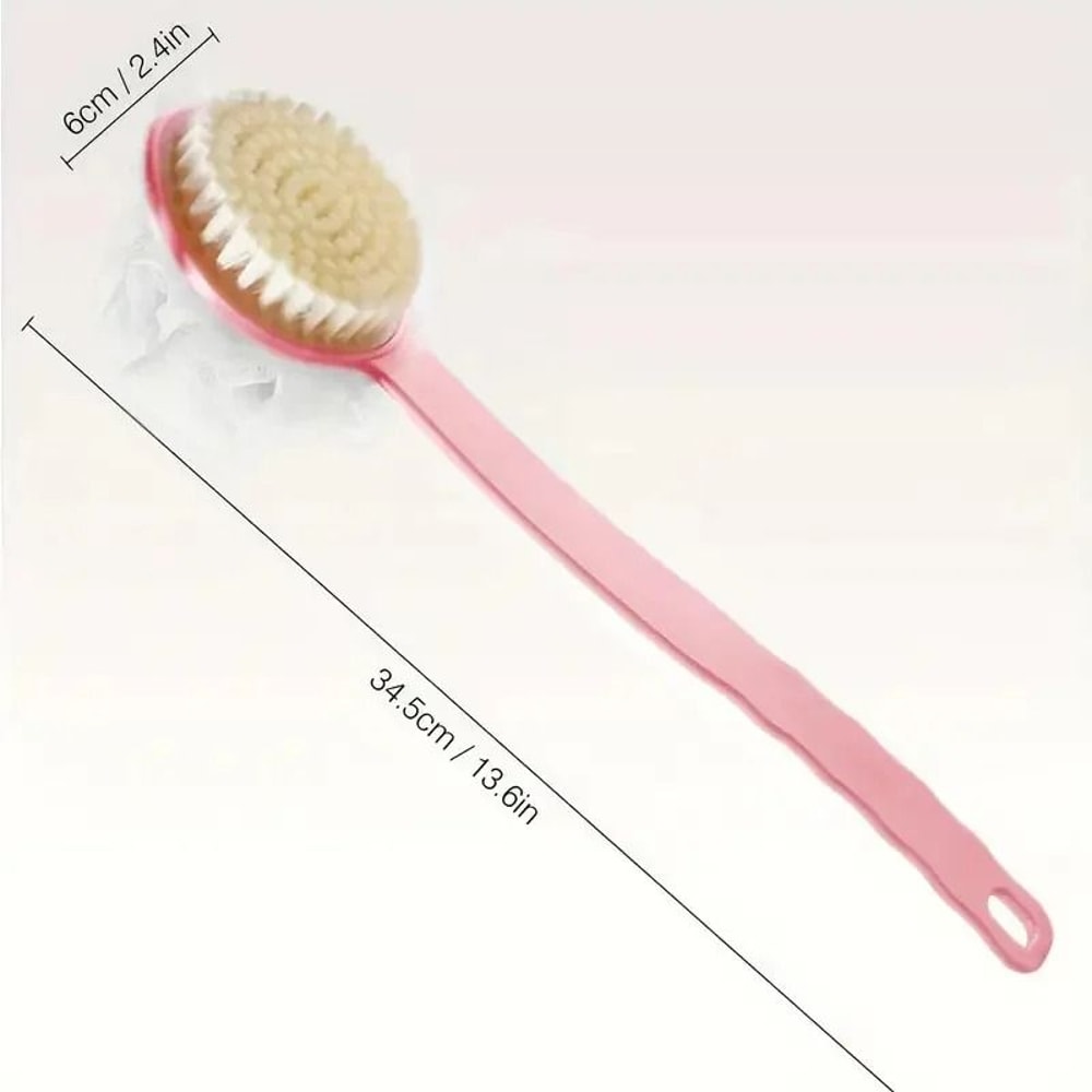 DualPurpose LongHandled Bath Brush With Soft Bristles Integrated Bath Flower 5