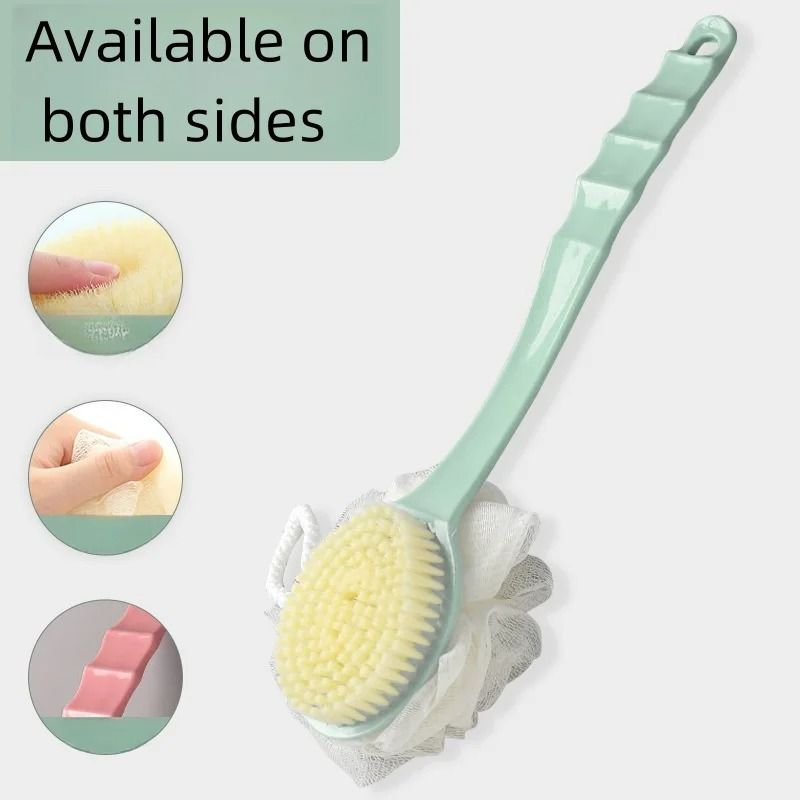 DualPurpose LongHandled Bath Brush With Soft Bristles Integrated Bath Flower 7