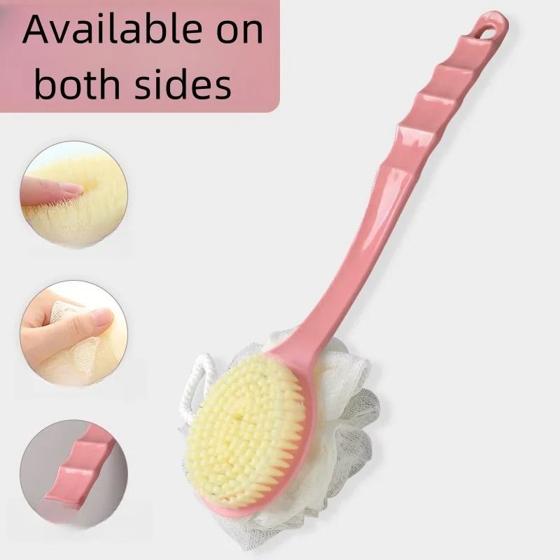 DualPurpose LongHandled Bath Brush With Soft Bristles Integrated Bath Flower 8