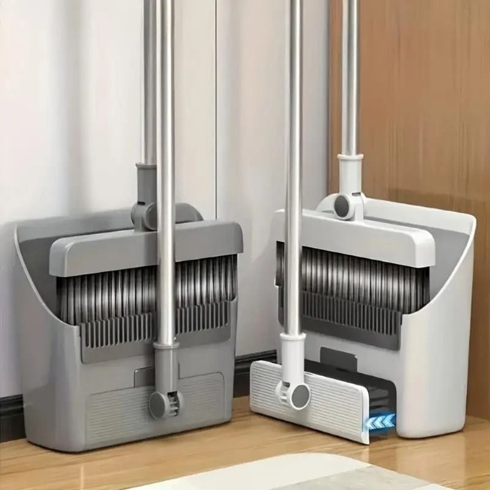 3in1 Folding Broom And Dustpan Set For MultiSurface Cleaning 0