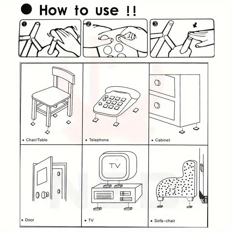 AntiNoise SteelLook Furniture Pads 30Pack NonSlip Leg Protectors For Quiet HomeOffice 1