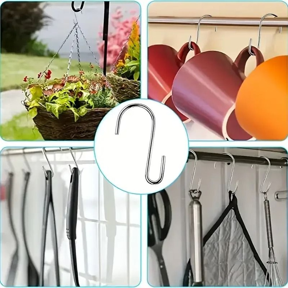 4 HeavyDuty Black Fence Hooks For Hanging Plants Bird Feeders Lanterns IndoorOutdoor Use 1