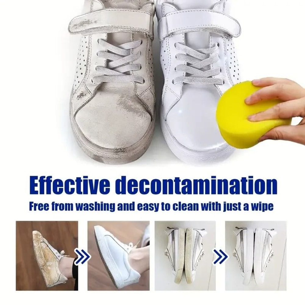 White Shoe Cleaner Paste MultiPurpose Whitening Stain Remover For Faux Leather 2