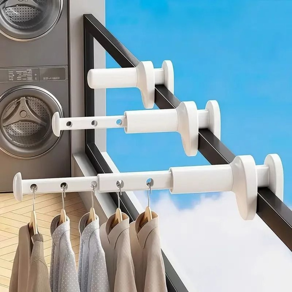 Thickened Portable Folding Hangers Extendable Travel Clothes Drying Rack 2