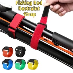 fishing pole secure lock strap adjustable rod holder and protective wrap band