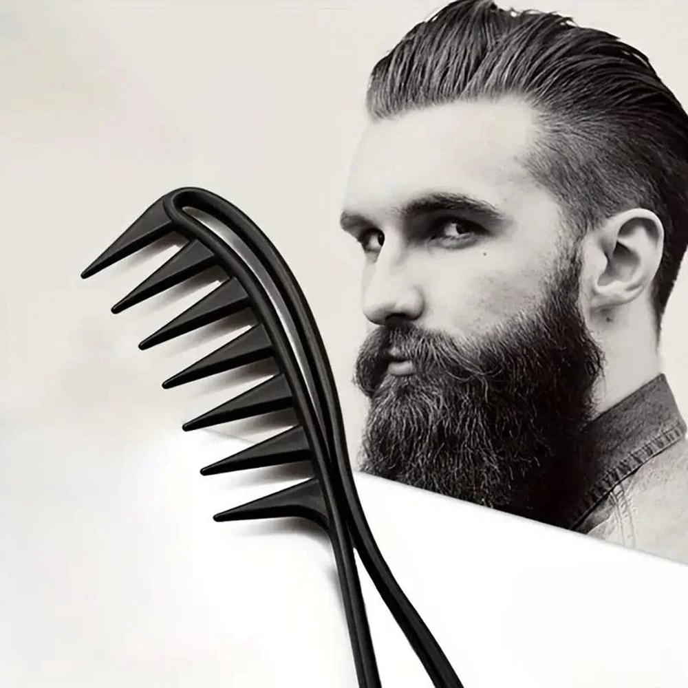 Hairdressing Comb For Men Black WideTooth Massage Comb For Styling 0