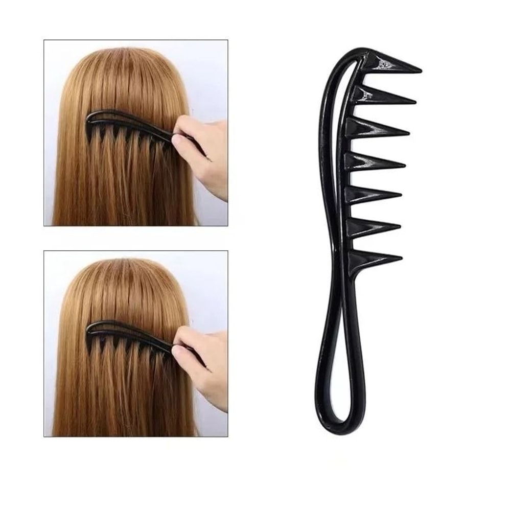 Hairdressing Comb For Men Black WideTooth Massage Comb For Styling 2