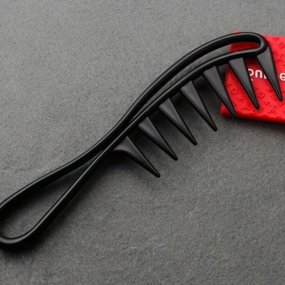 Hairdressing Comb For Men Black WideTooth Massage Comb For Styling 5