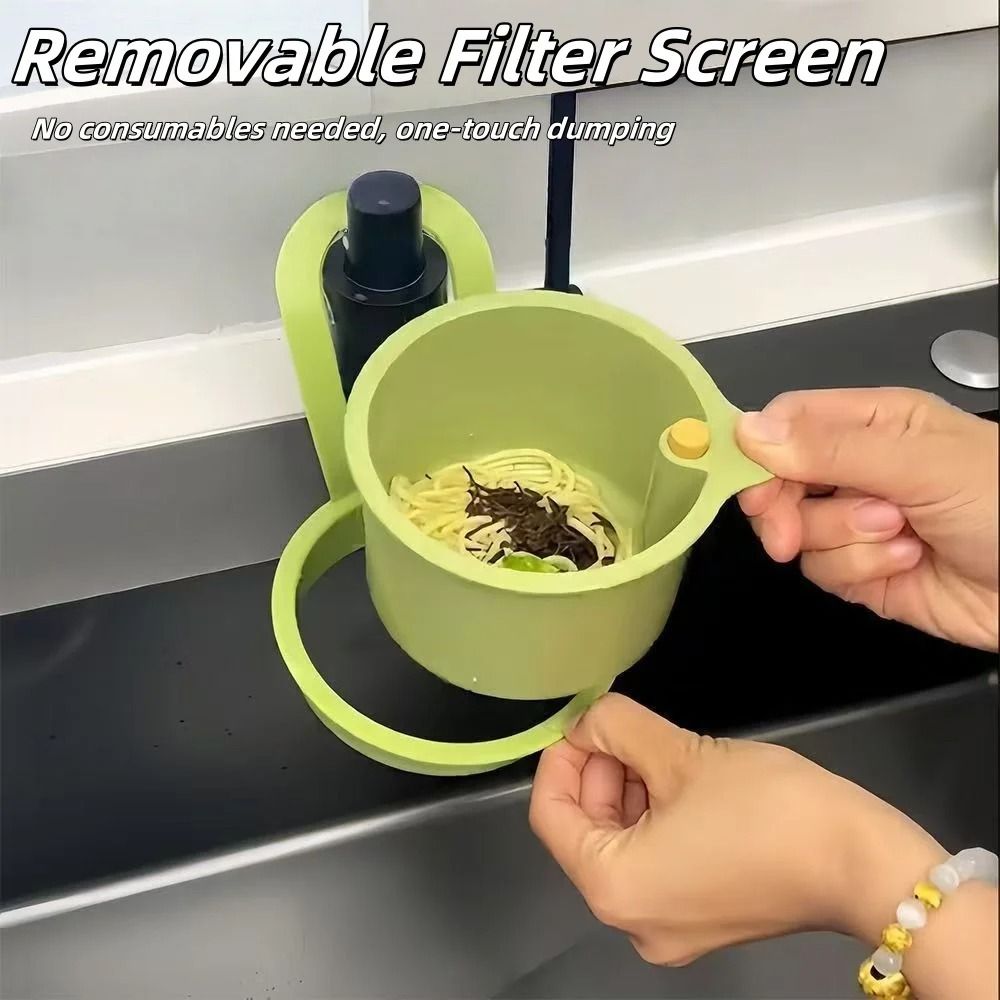 OneTouch Press Drain Basket Removable Sink Strainer Kitchen Storage Holder 6