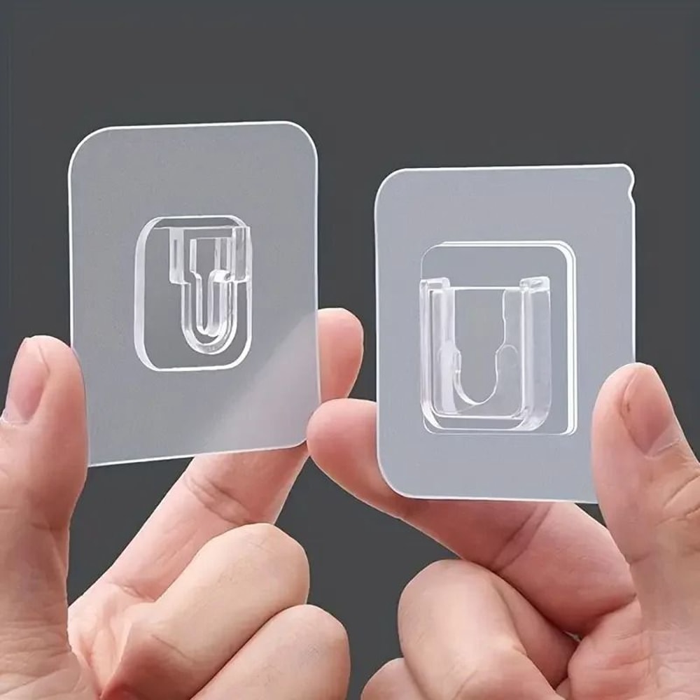 10 Pairs Strong Adhesive Hooks NoDrill Interlocking Wall Mounts For Home Organization 2