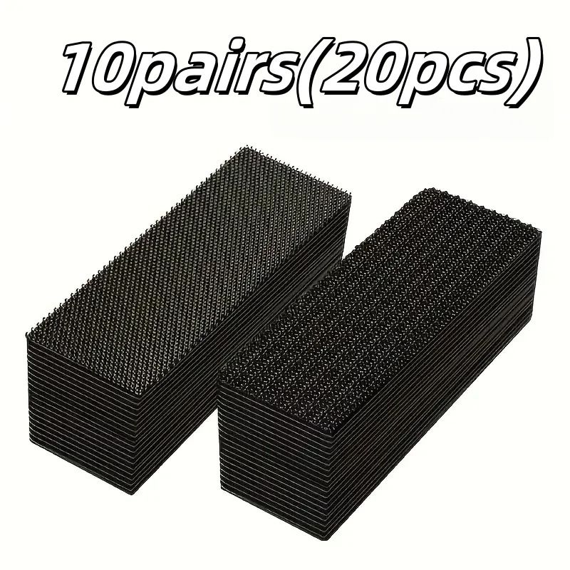 10 Pairs Rectangular Carpet Grips DoubleSided High Adhesive NonSlip Fasteners 7
