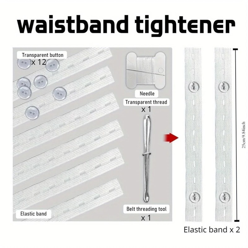 2 Pieces Invisible Belt Tightener Set Seamless Trouser Buckle Adjuster Sewing Tool 7