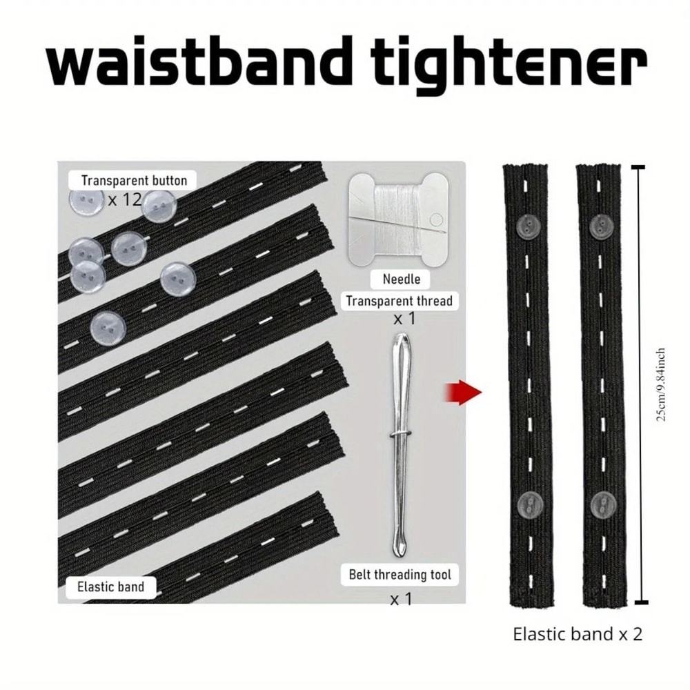 2 Pieces Invisible Belt Tightener Set Seamless Trouser Buckle Adjuster Sewing Tool 8