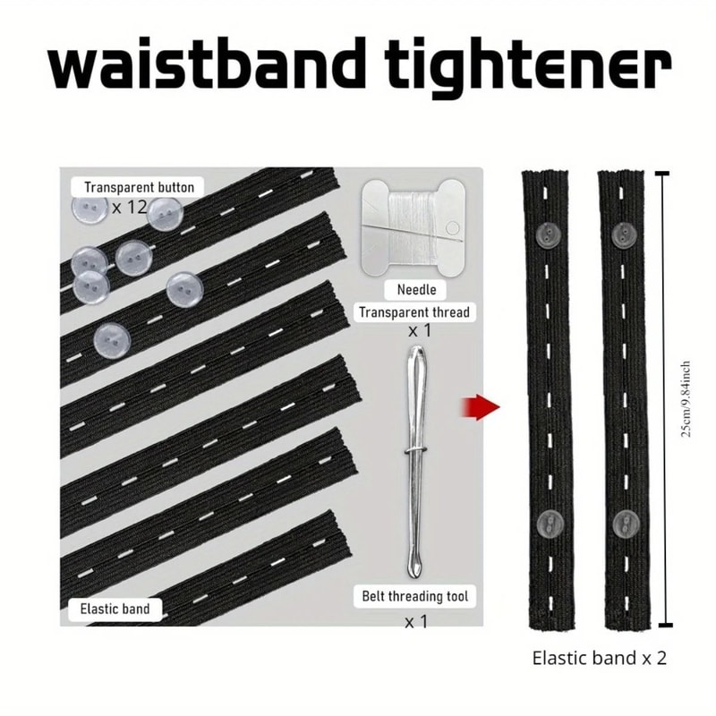 2 Pieces Invisible Belt Tightener Set Seamless Trouser Buckle Adjuster Sewing Tool 8