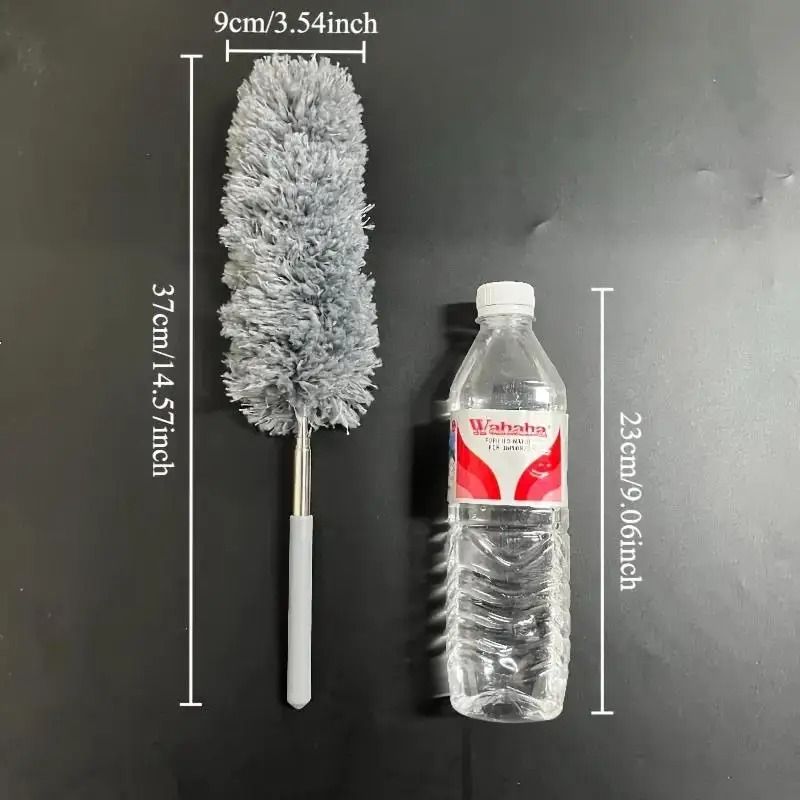 Extendable Microfiber Duster Pole Bendable Stainless Steel Brush For HighReach Cleaning 5