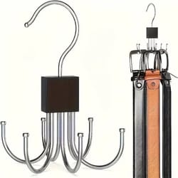 rotating wood & multipurpose hanger – space-saving organizer for belts, ties & accessories