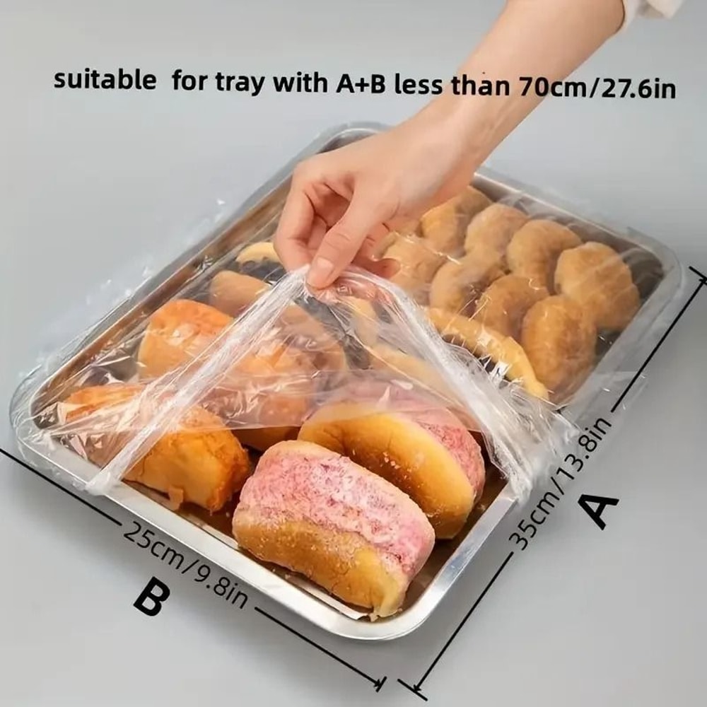 50pcs Reusable PE Elastic Food Covers Stretchable Plastic Lids For Freshness 4