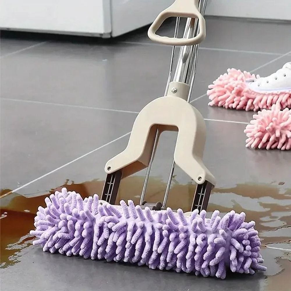 FloorMopping Shoe Covers 2pcs Lazy Cleaning Slippers Mop Head Refills 0
