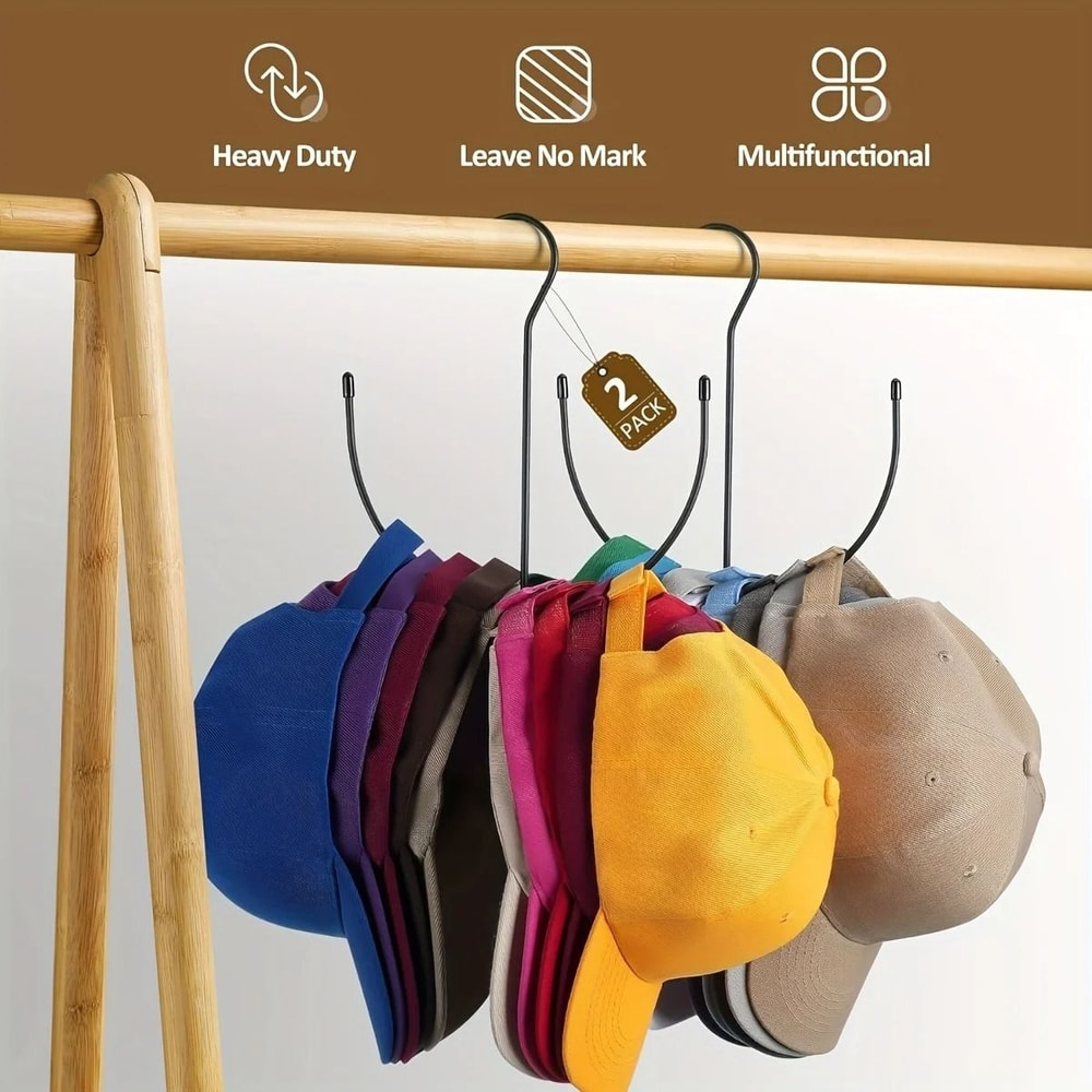 1pc Durable Stainless Steel Hat Rack SpaceSaving Organizer For 20 Caps 3