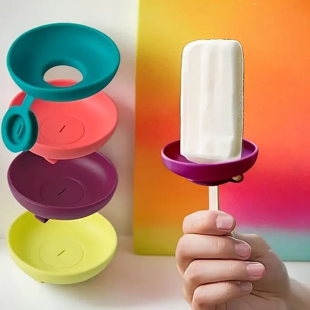 LeakProof Silicone Ice Cream Molds Portable Freezer Tray For Summer Treats 0