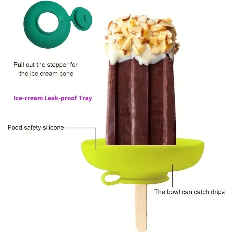 LeakProof Silicone Ice Cream Molds Portable Freezer Tray For Summer Treats 2