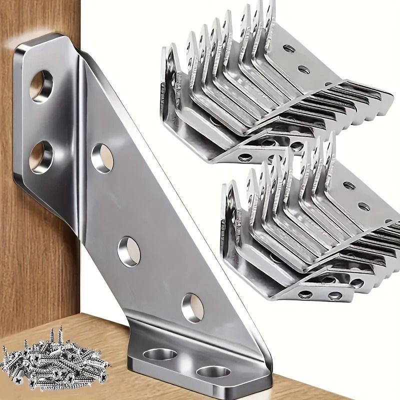 HeavyDuty Stainless Steel Corner Brackets 90 Angle Support For Furniture 0