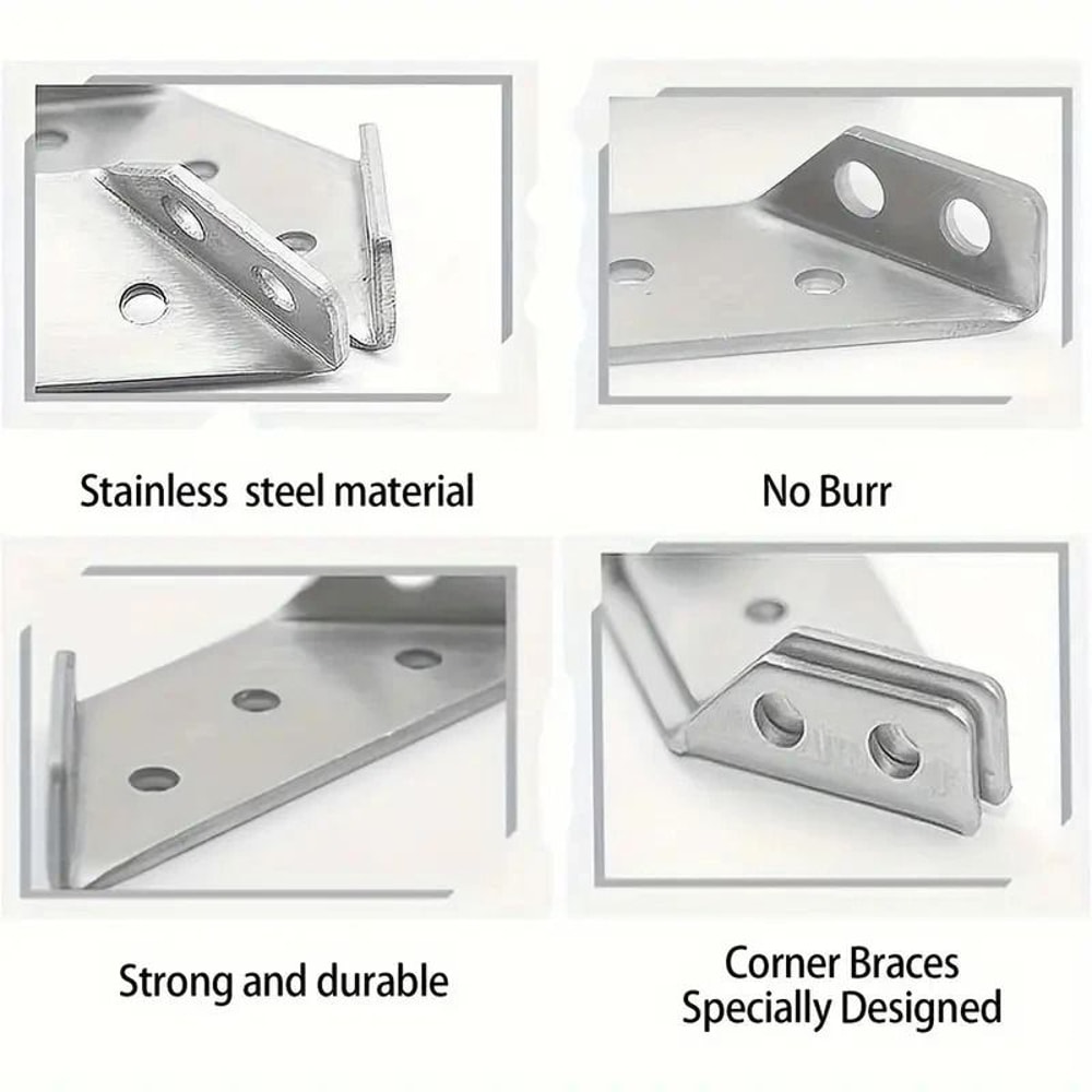 HeavyDuty Stainless Steel Corner Brackets 90 Angle Support For Furniture 4