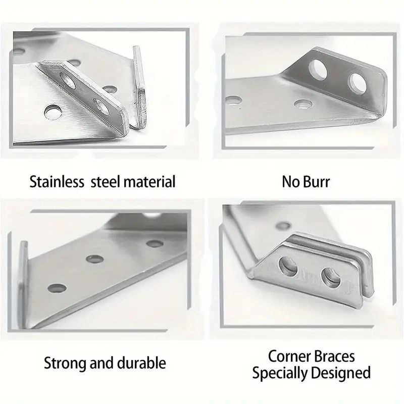 HeavyDuty Stainless Steel Corner Brackets 90 Angle Support For Furniture 4