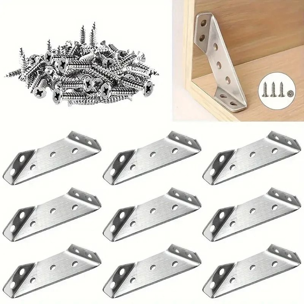 HeavyDuty Stainless Steel Corner Brackets 90 Angle Support For Furniture 5
