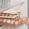 AutoRotating Clear Egg Holder 2Layer SpaceSaving Fridge Organizer 2
