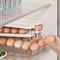 AutoRotating Clear Egg Holder 2Layer SpaceSaving Fridge Organizer 2