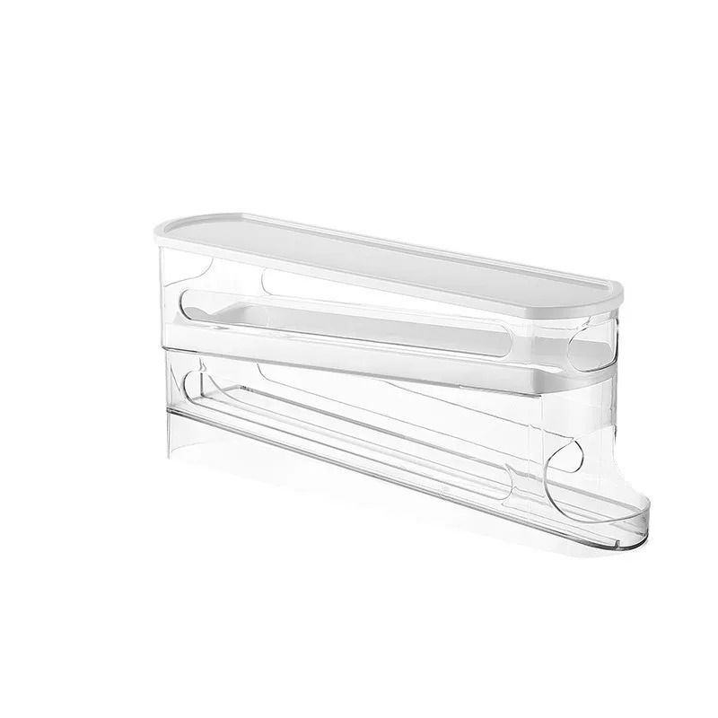 AutoRotating Clear Egg Holder 2Layer SpaceSaving Fridge Organizer 7