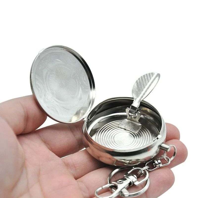 Portable Pocket Watch Model Ashtray Elegant Metal Key Chain Mini Ashtray 5