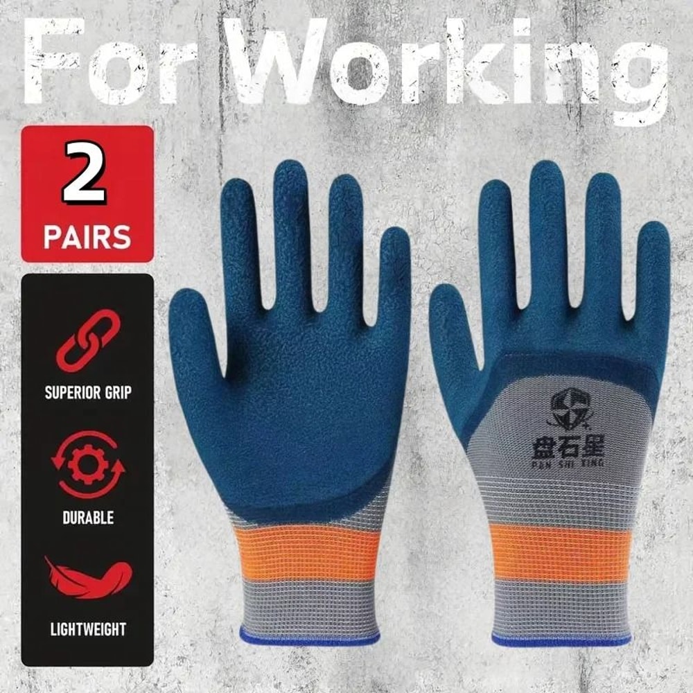 2 Pairs MultiPurpose Utility Gloves NonSlip Ergonomic Design For Work Play 1