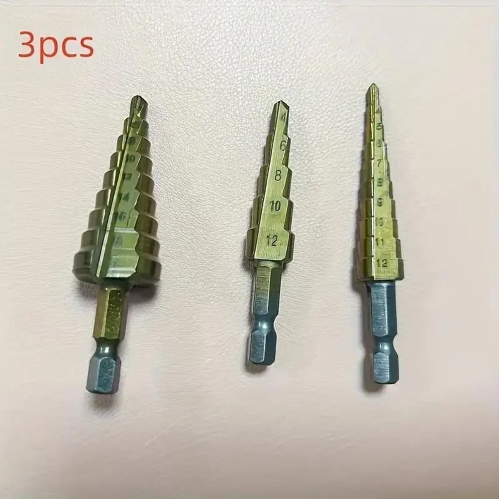 Step Drill Kit HighSpeed MultiSize Drilling For Wood Metal 6