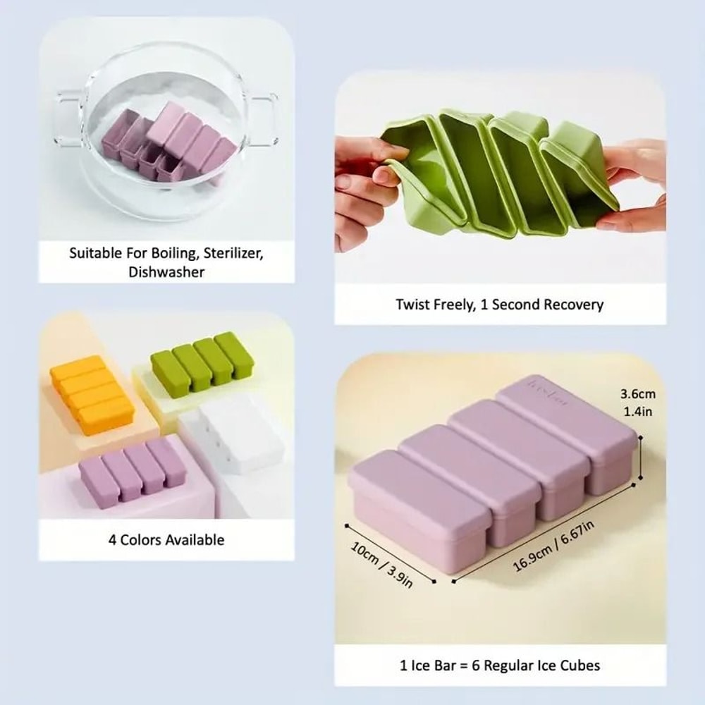 Silicone Ice Cube Tray BPAFree EasyRelease Design 4