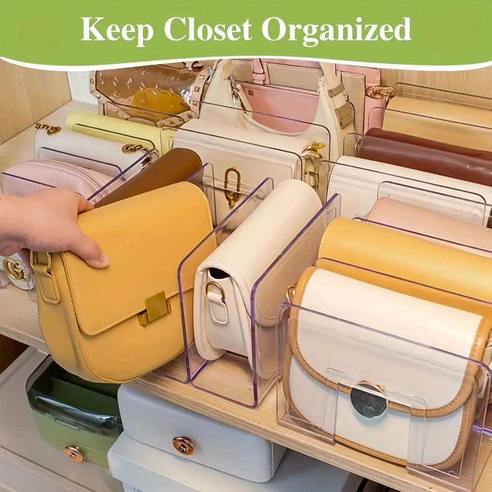 2Piece Transparent Closet Organizer 4Compartment Storage With Adjustable Partitions 5