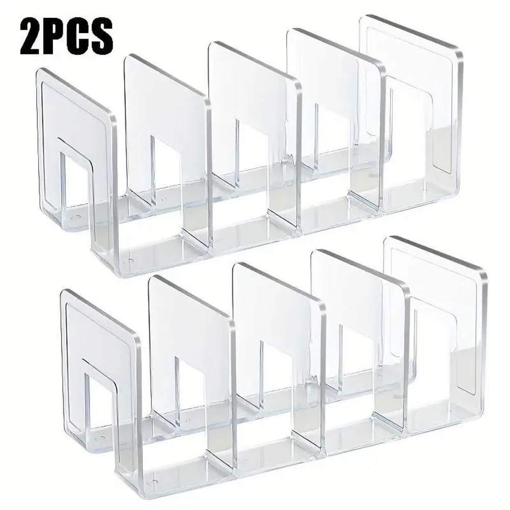 2Piece Transparent Closet Organizer 4Compartment Storage With Adjustable Partitions 6