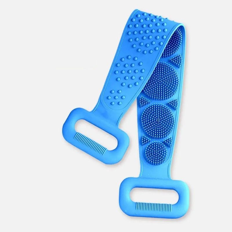 Silicone Back Scrubber Belt Extended Reach Body Brush Massage Shower Towel 9