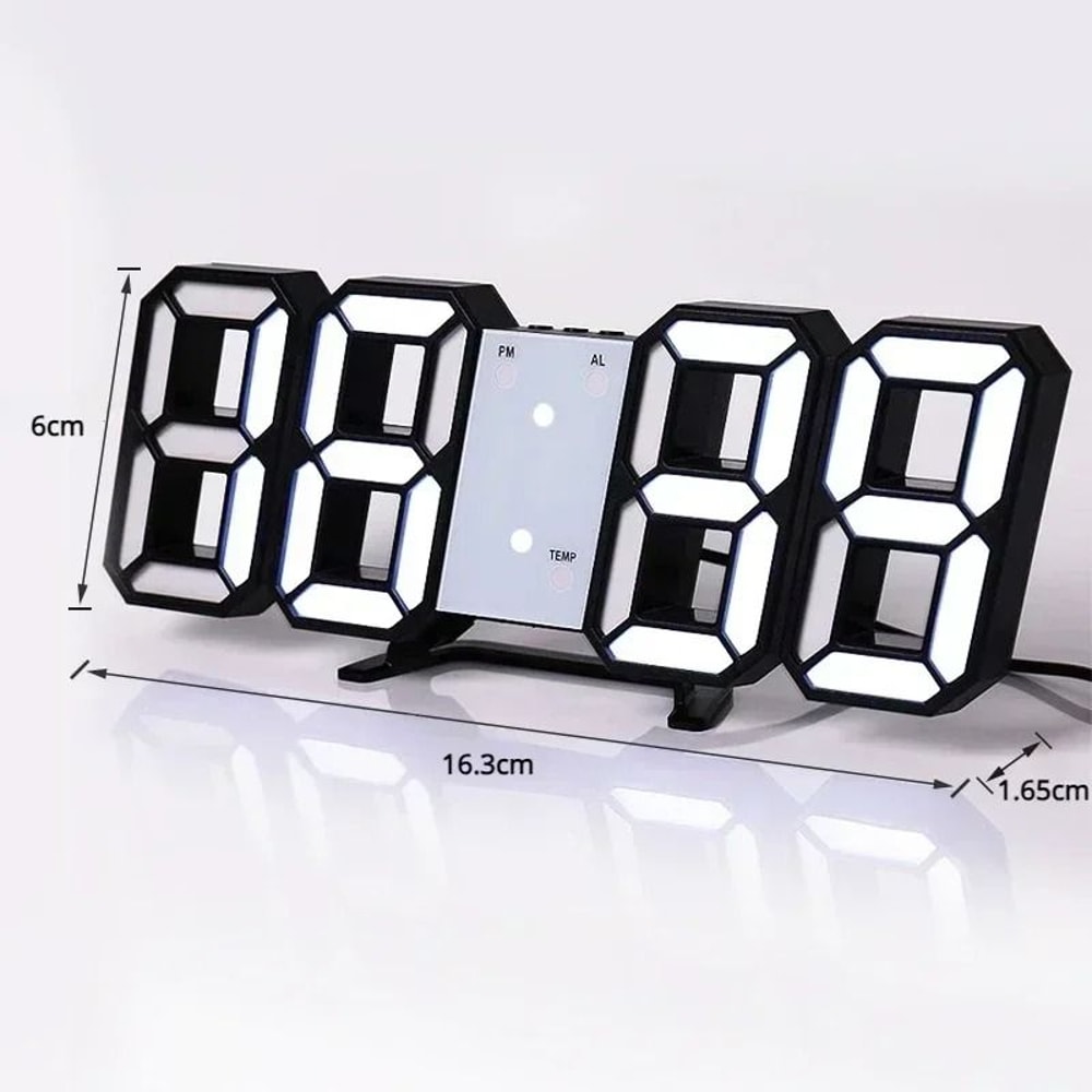 3D LED Digital Clock Modern Glow Wall Decoration Aesthetic Room Decor 4