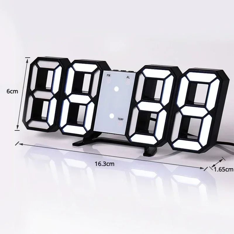 3D LED Digital Clock Modern Glow Wall Decoration Aesthetic Room Decor 4