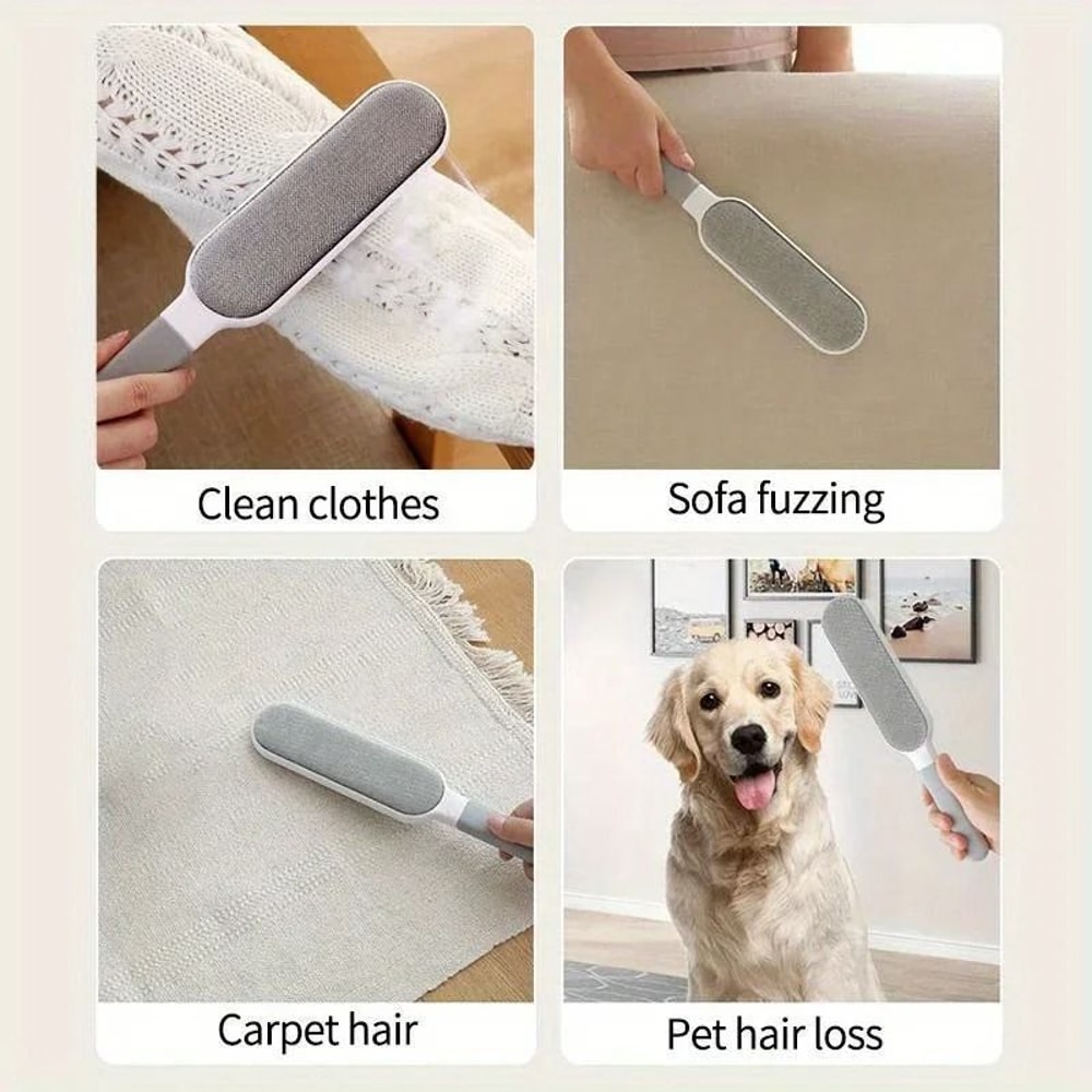 DoubleSided Electrostatic Pet Hair Remover Manual Lint Fur Brush For Home Clothing 3