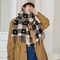 Autumn Winter HeartShaped Plaid Scarf Thick Oversized Blanket Shawl 3