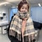 Autumn Winter HeartShaped Plaid Scarf Thick Oversized Blanket Shawl 6