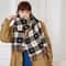 Autumn Winter HeartShaped Plaid Scarf Thick Oversized Blanket Shawl 7