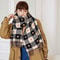 Autumn Winter HeartShaped Plaid Scarf Thick Oversized Blanket Shawl 7