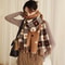 Autumn Winter HeartShaped Plaid Scarf Thick Oversized Blanket Shawl 8